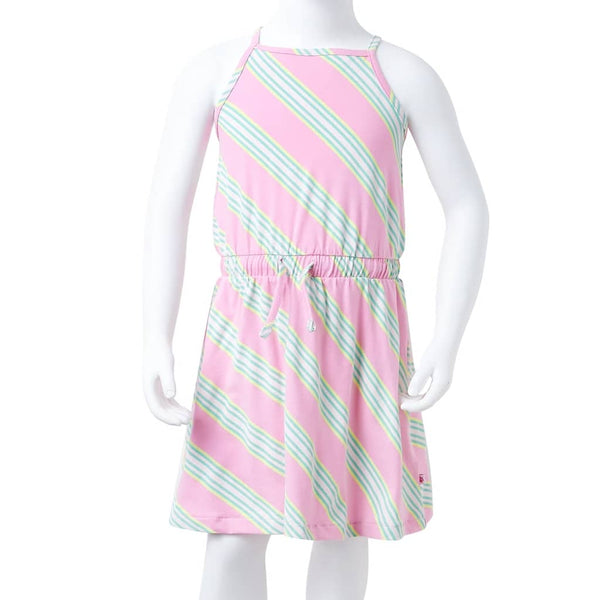 Ärmelloses Kinderkleid Rosa mit Kordelzug - Größe 104