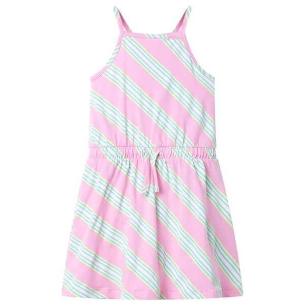 Robe enfant sans manches rose à cordon de serrage 116