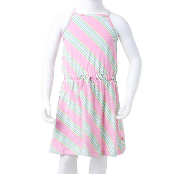 Robe enfant sans manches rose à cordon de serrage 116