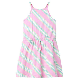 Kinderkleid mit Kordelzug Ärmellos Rosa 128