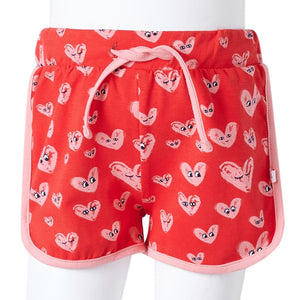 Kindershorts Rot mit Kordelzug - Größe 140
