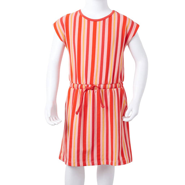 Robe d'enfant avec cordon de serrage Rose et rouge 116