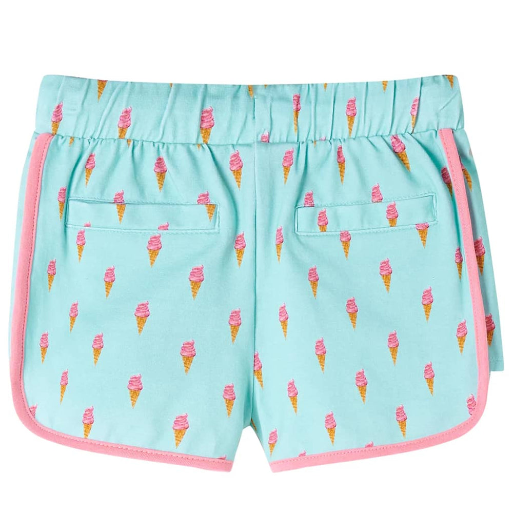 Kindershorts Minzgrün mit Kordelzug - Größe 104