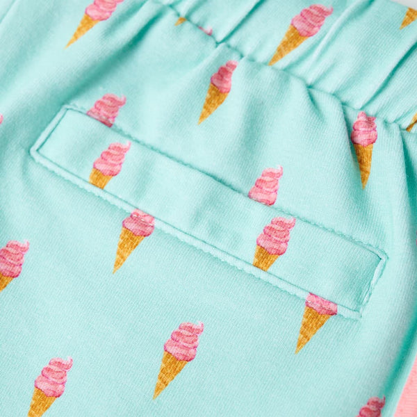 Kindershorts Minzgrün mit Kordelzug - Größe 104