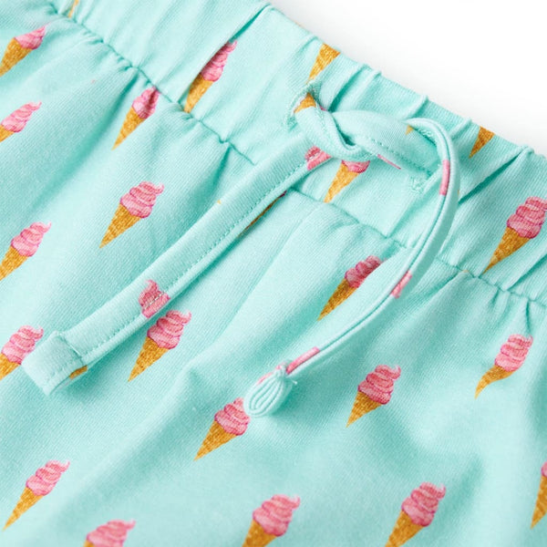 Kindershorts Minzgrün Gr. 116 mit Kordelzug