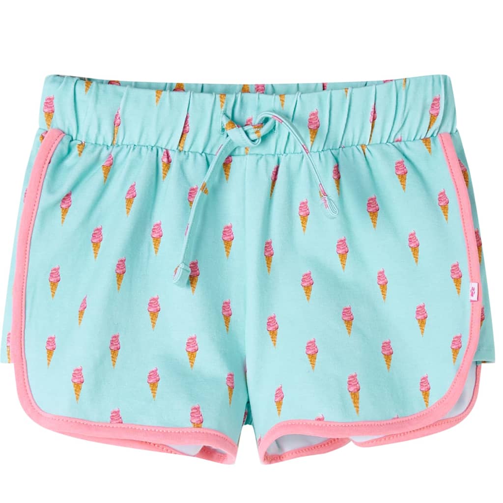 Kindershorts Minzgrün mit Kordelzug - Größe 128