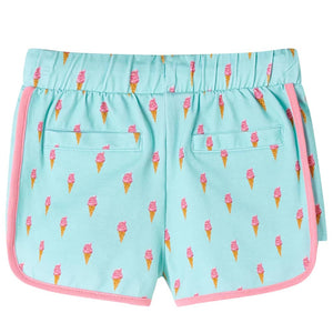 Kindershorts Minzgrün mit Kordelzug - Größe 128