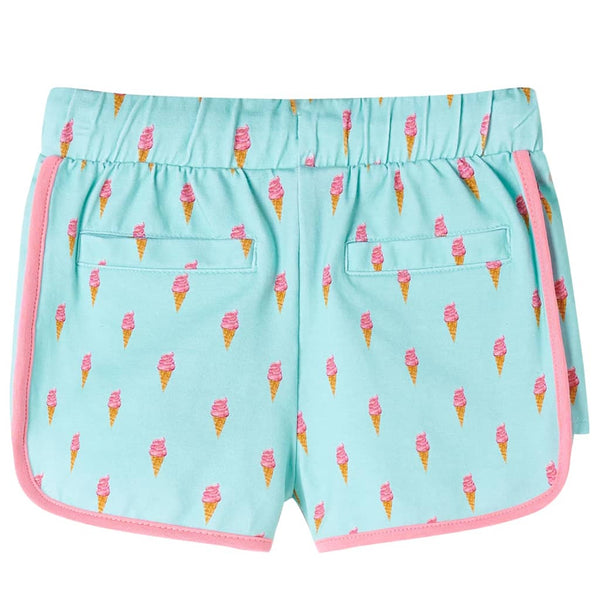 Kindershorts Minzgrün mit Kordelzug - Größe 128