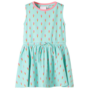 Kinderkleid Minzgrün mit Kordelzug - Größe 116