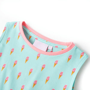 Kinderkleid Minzgrün mit Kordelzug - Größe 116