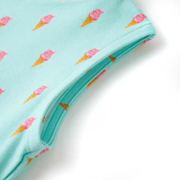 Kinderkleid Minzgrün mit Kordelzug - Größe 116