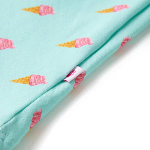 Kinderkleid Minzgrün mit Kordelzug - Größe 140