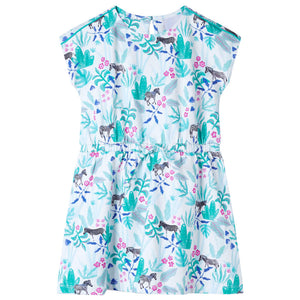 Kinderkleid Ecru Minzgrün Gr. 104