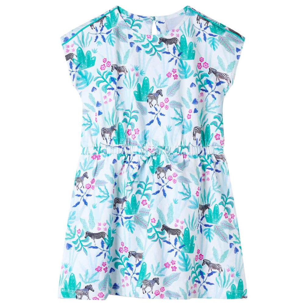 Kinderkleid Ecru/Minzgrün Gr. 116