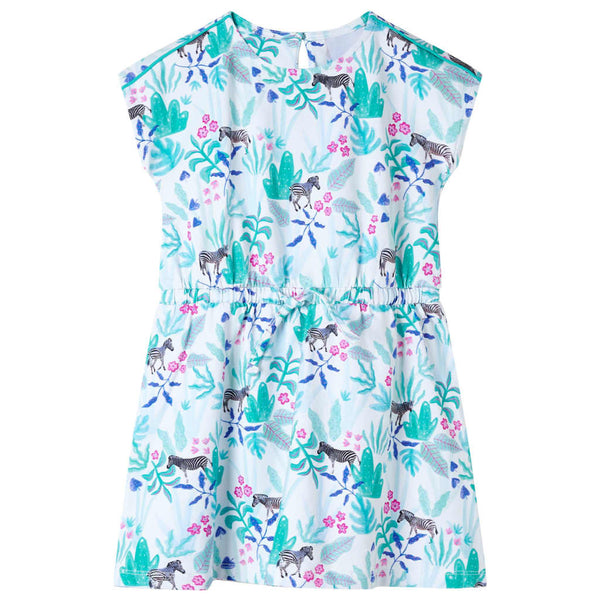 Kinderkleid Ecru/Minzgrün Gr. 116
