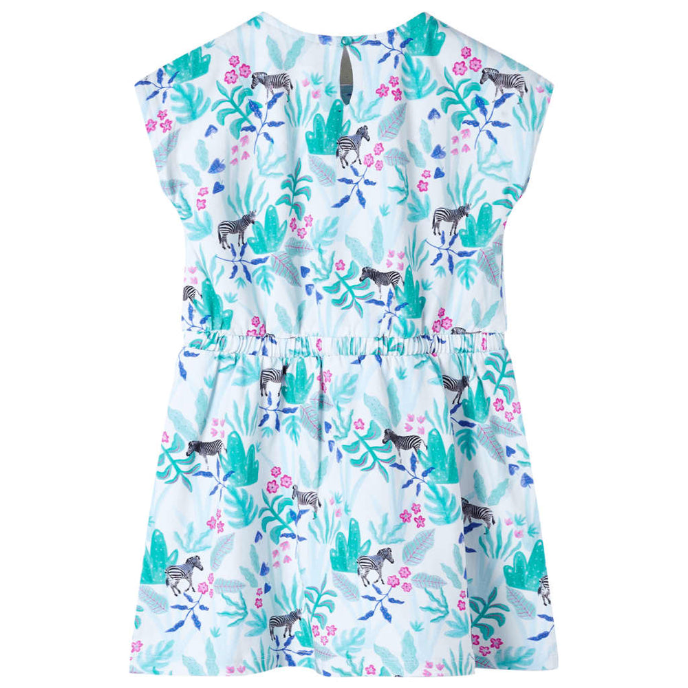 Kinderkleid Ecru/Minzgrün Gr. 116