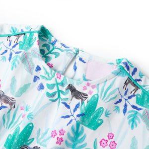 Kinderkleid Ecru/Minzgrün Gr. 116