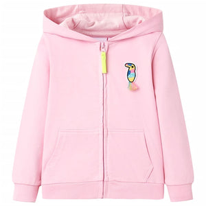Kinder Kapuzenpullover mit Reißverschluss Hellrosa 92
