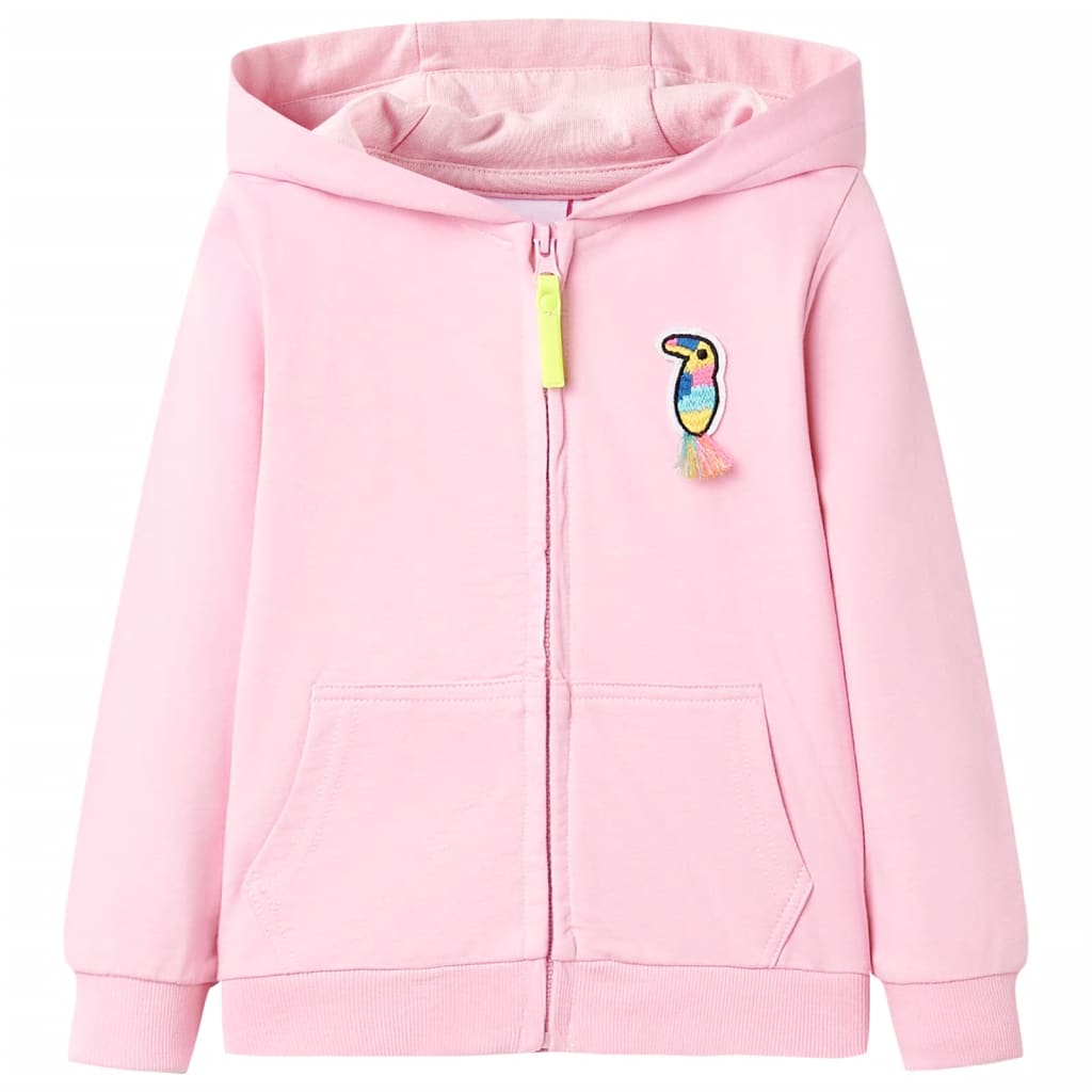 Kinder Kapuzenpullover mit Reißverschluss Hellrosa 92