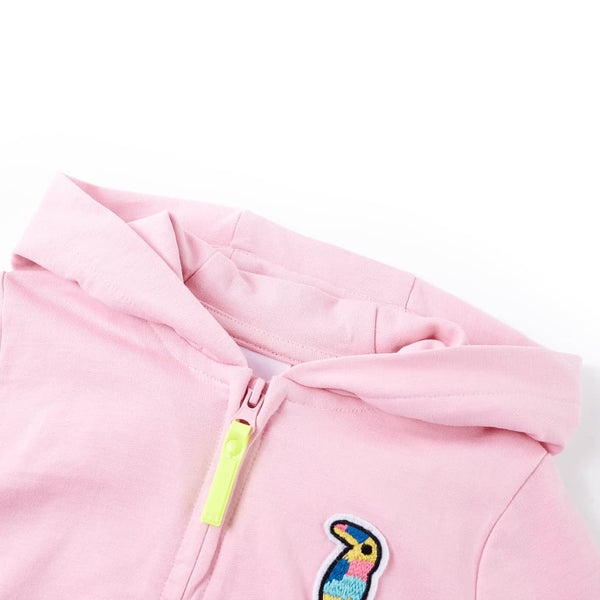 Kinder-Kapuzenpullover mit Reißverschluss Hellrosa 92