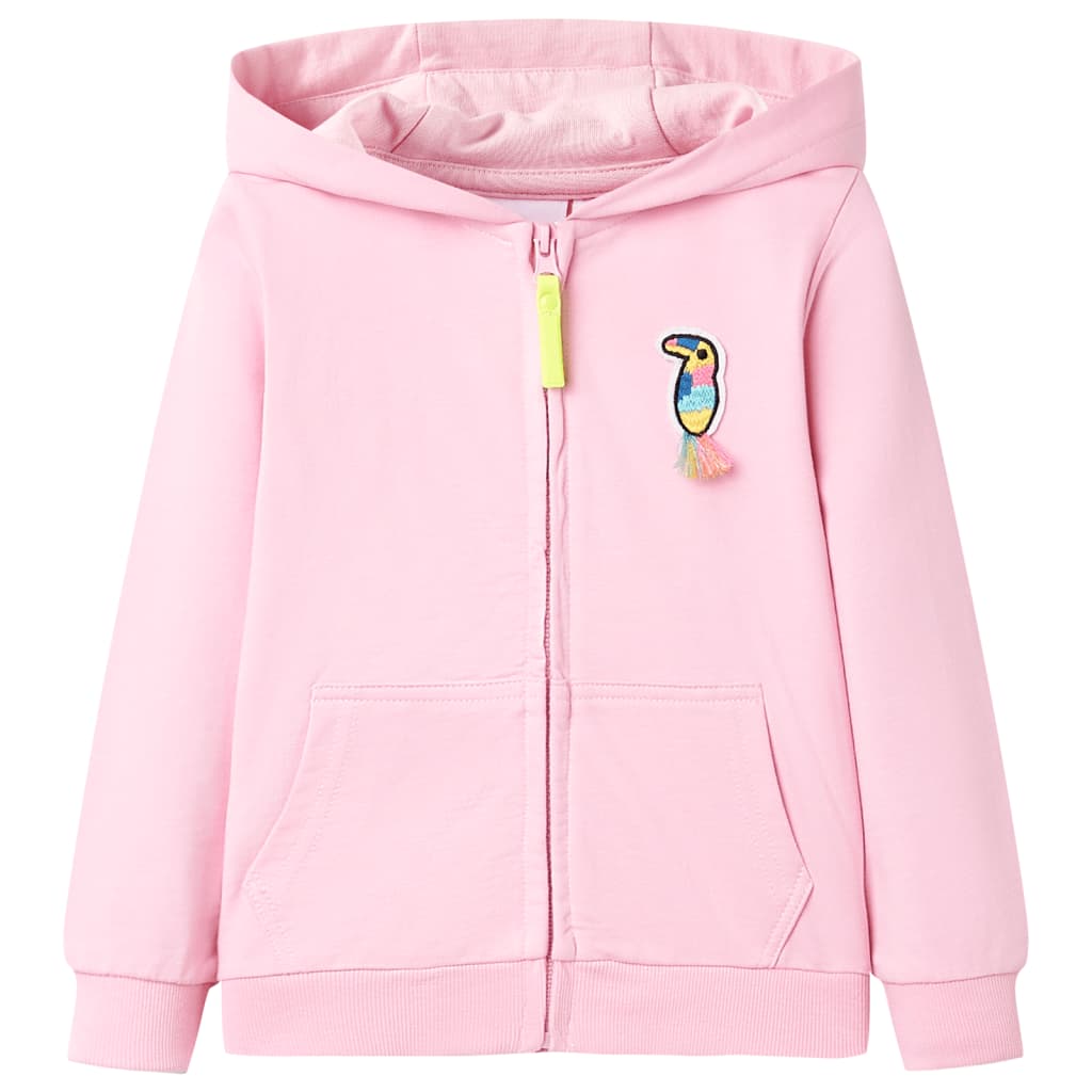 Sweat à capuche zippé enfant rose clair 128
