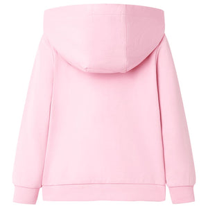 Sweat à capuche zippé enfant rose clair 128