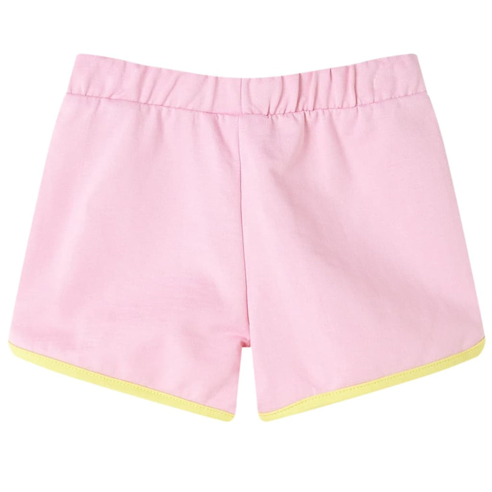 Kindershorts Knallrosa mit Gelbem Besatz, Gr. 140