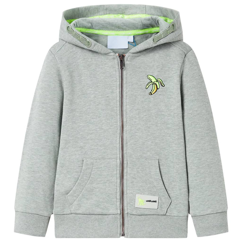 Sweat à capuche zippé pour enfant Mélange kaki clair 116