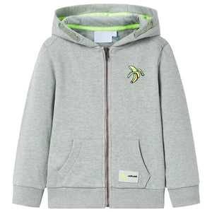 Sweat à capuche zippé pour enfant Mélange kaki clair 116