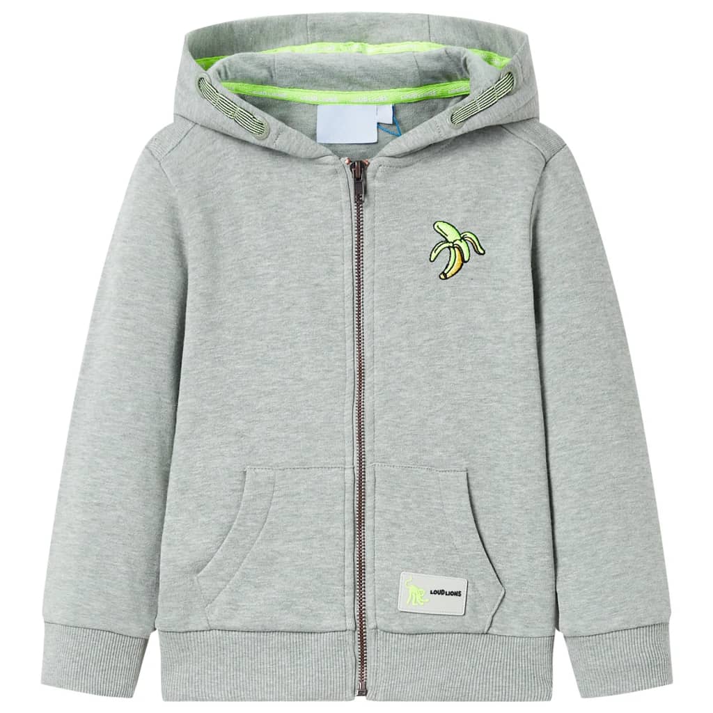 Sweat à capuche zippé pour enfant Mélange kaki clair 116