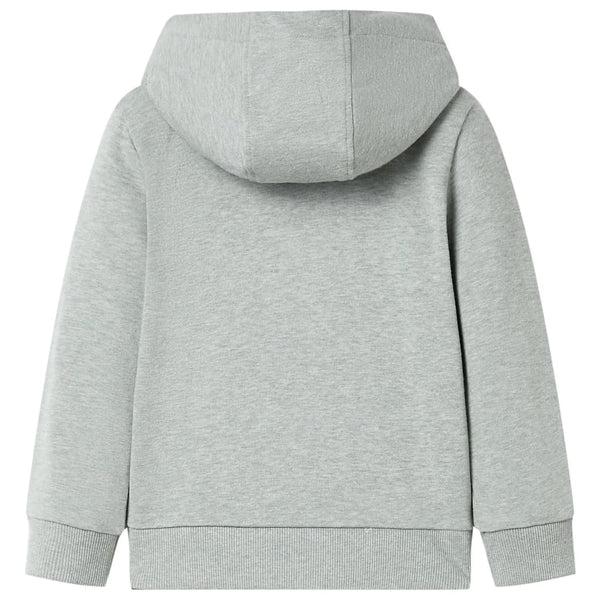 Kinder Kapuzenpullover mit Reißverschluss Khaki Melange - Größe 116