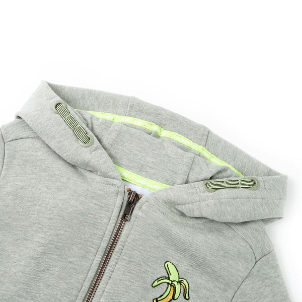 Sweat à capuche zippé pour enfant Mélange kaki clair 116