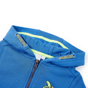 Sweat à capuche zippé enfant bleu 128