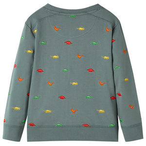 Kinder Sweatshirt Khaki Dinosaurier 104