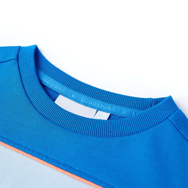 Sweat-shirt enfant bleu vif et bleu clair 116