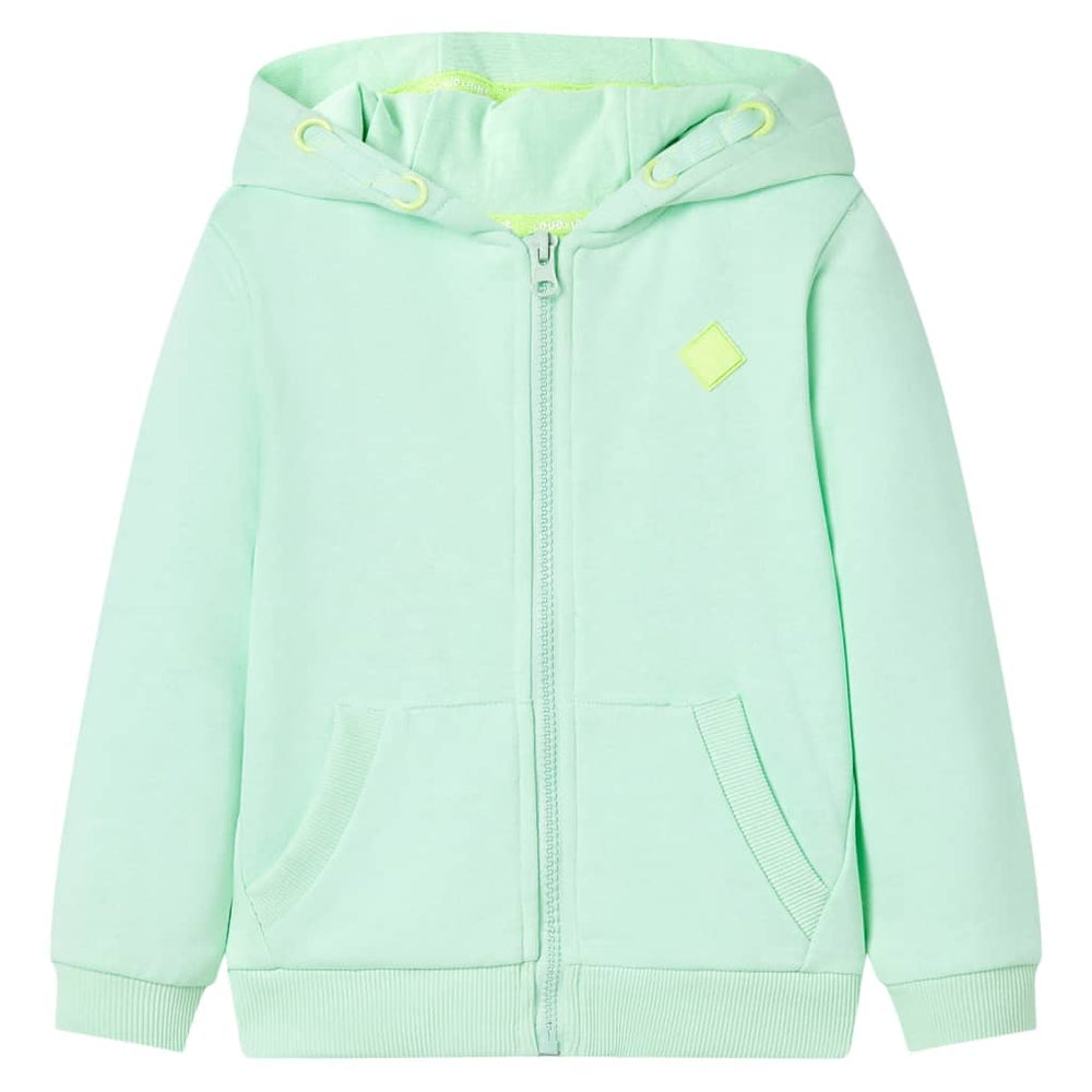Sweat-shirt à capuche zippé enfant vert clair 92