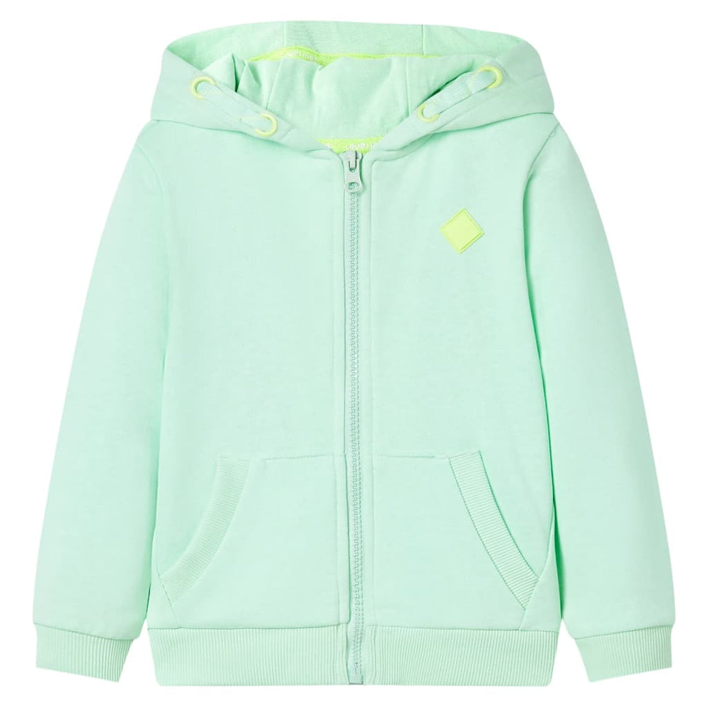Sweat à capuche zippé enfant vert clair 104