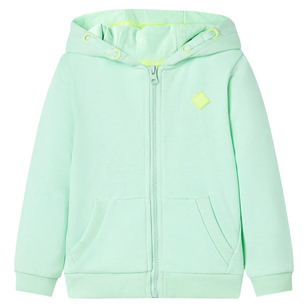 Sweat à capuche zippé enfant vert clair 104