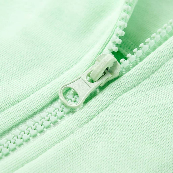 Sweat à capuche zippé enfant vert clair 104