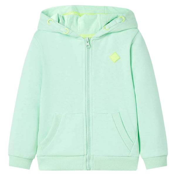 Sweat-shirt à capuche zippé enfant vert clair 116