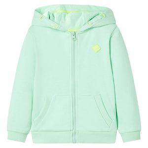 Sweat à capuche zippé enfant vert clair 128
