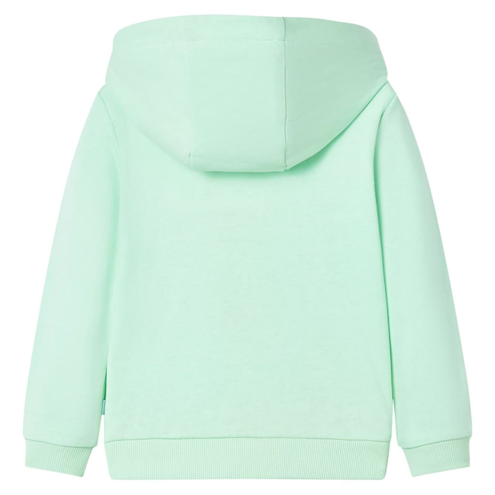 Sweat à capuche zippé enfant vert clair 128
