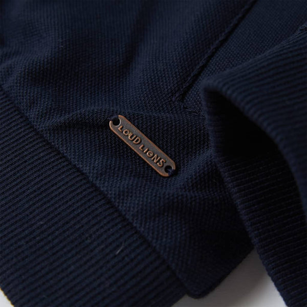 Marineblaues Kinder-Sweatshirt mit Reißverschluss - Größe 116