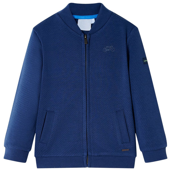 Marineblaues Kinder-Sweatshirt mit Reißverschluss, Größe 92