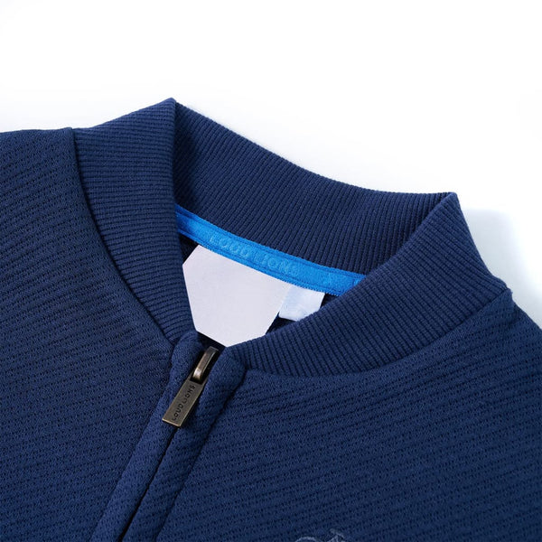 Marineblaues Kinder-Sweatshirt mit Reißverschluss, Größe 104
