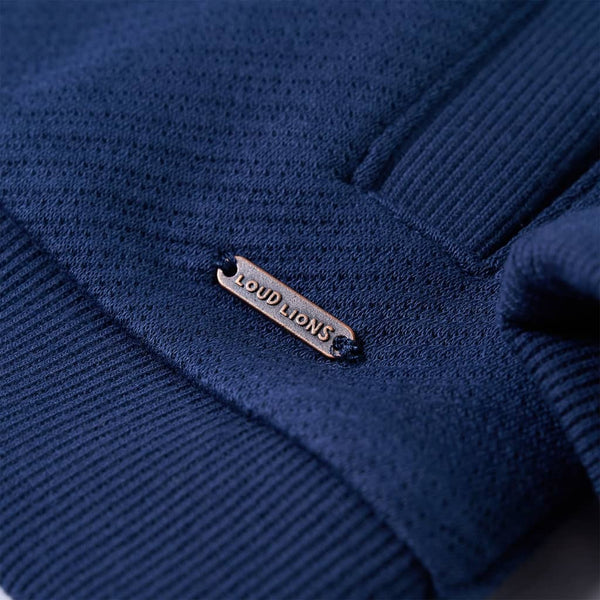 Marineblaues Kinder-Sweatshirt mit Reißverschluss, Größe 104