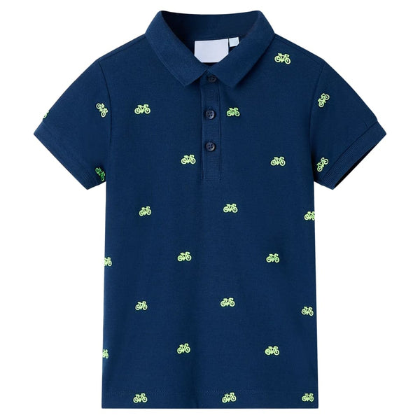 Marineblaues Kinder-Poloshirt, Größe 128