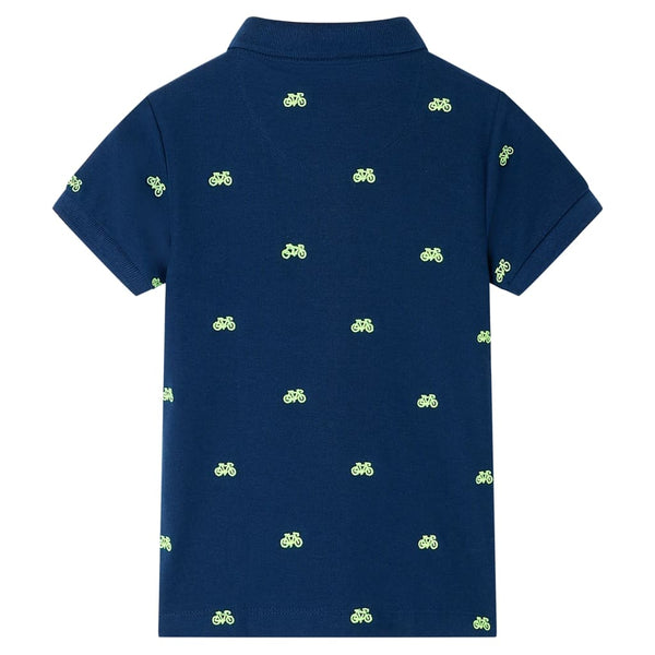 Marineblaues Kinder-Poloshirt, Größe 128