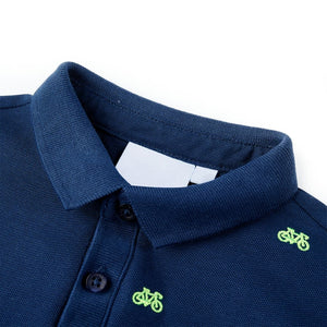Marineblaues Kinder-Poloshirt, Größe 128