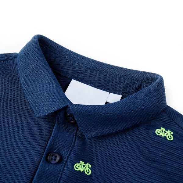 Marineblaues Kinder-Poloshirt, Größe 128